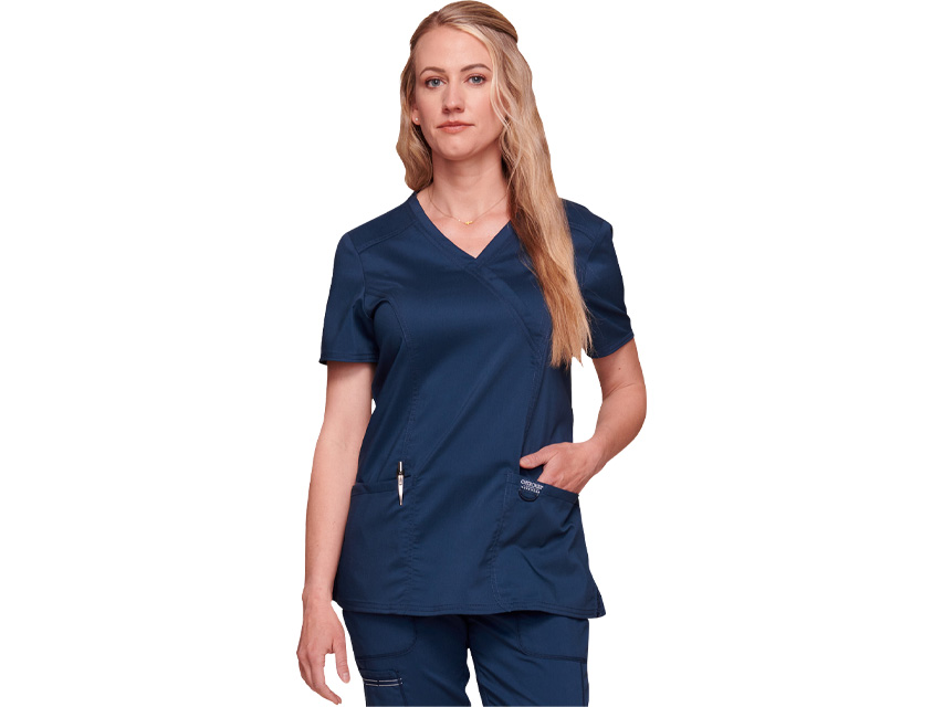 top/bluza/tunica cherokee revolution cu decoleteu petrecut mock wrap femei xs bleumarin