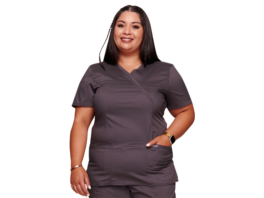 top/bluza/tunica cherokee revolution cu decoleteu petrecut mock wrap femei l gri pewter