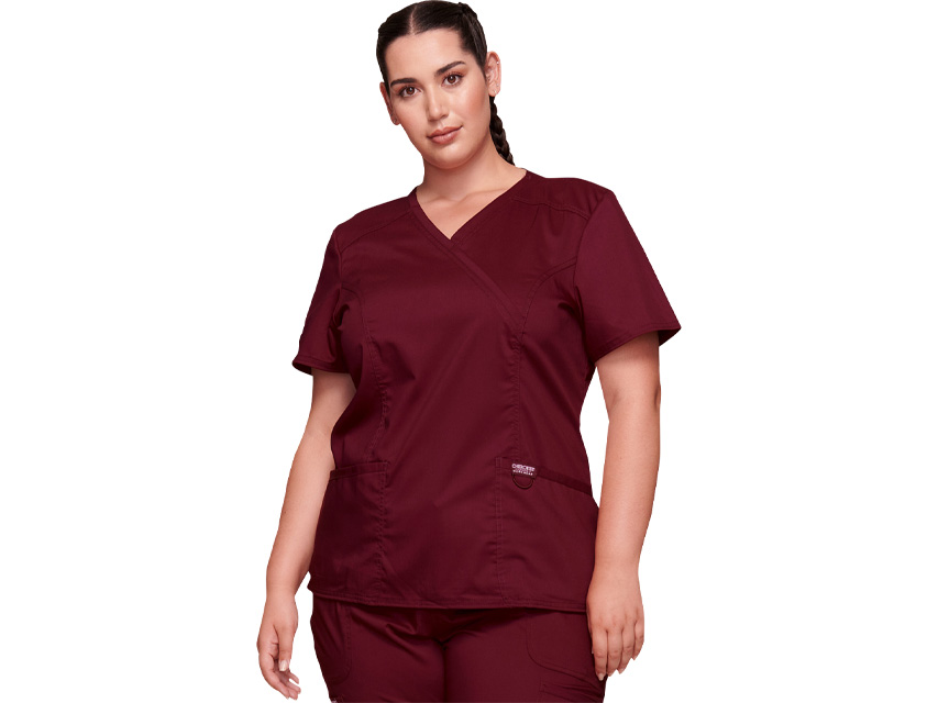 top/bluza/tunica cherokee revolution cu decoleteu petrecut mock wrap femei xxs visiniu