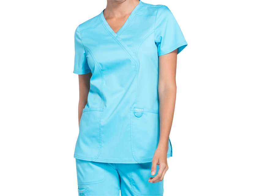 top/bluza/tunica cherokee revolution cu decoleteu petrecut mock wrap femei m turcoaz