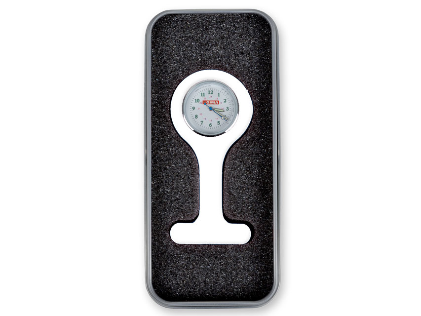 ceas asistenta silicon cu cutie din aluminiu rotund alb