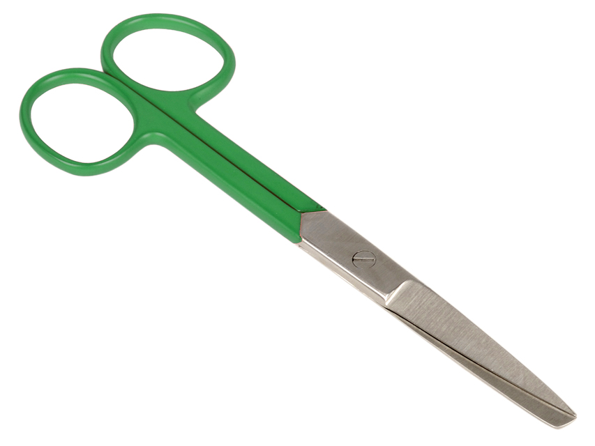 foarfeca drepta din otel inoxidabil inel verde contondent/ascutit 14 cm