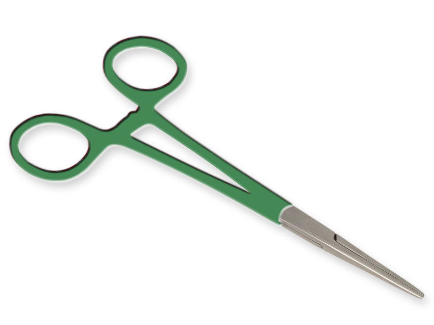 forceps artera drept din otel inoxidabil inel verde 16 cm