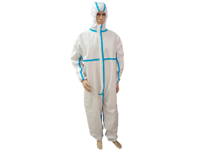 combinezon/coverall de protectie cu cusatura cu banda tip 4b 5b 6b l de unica folosinta