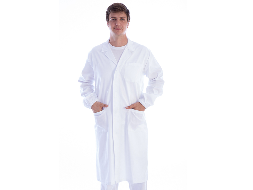 halat alb cu capse bumbac/poliester unisex marimea xs