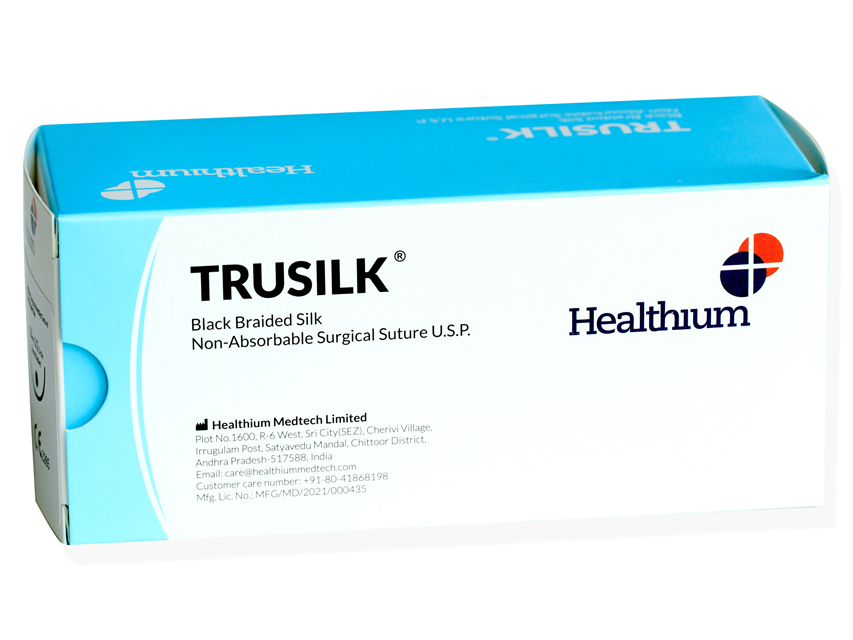 trusilk sutura neresorbabila calibru 0 cerc 1/2 ac 30 mm 76 cm negru