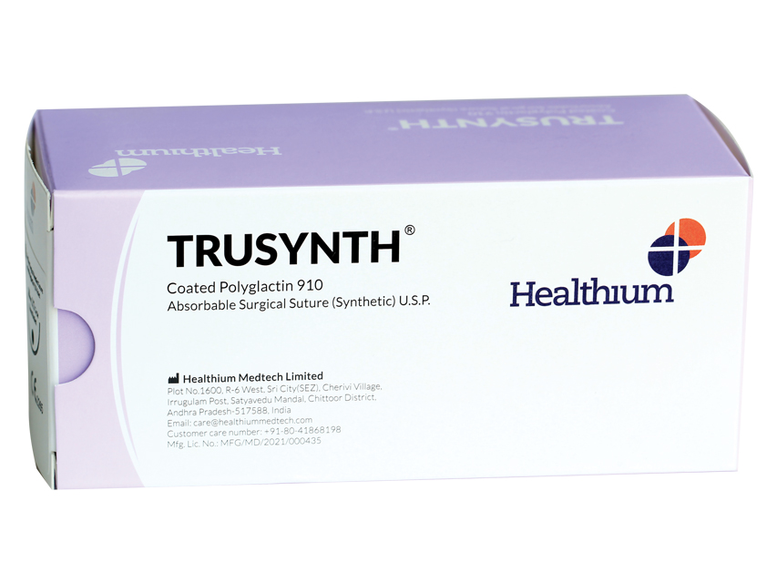 trusynth sutura resorbabila calibru 1 cerc 1/2 ac 40mm 90cm violet