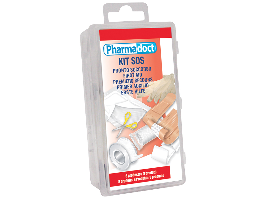 trusa de prim ajutor pharmadoct cutie de 8 cutii cu 8 produse diferite