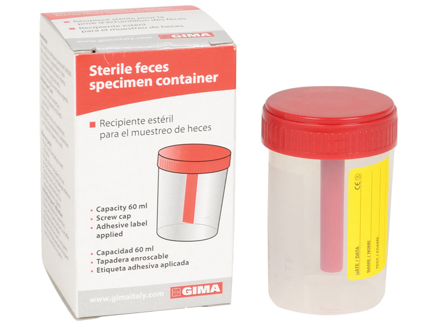 recipient feces 60 ml in cutie unica steril