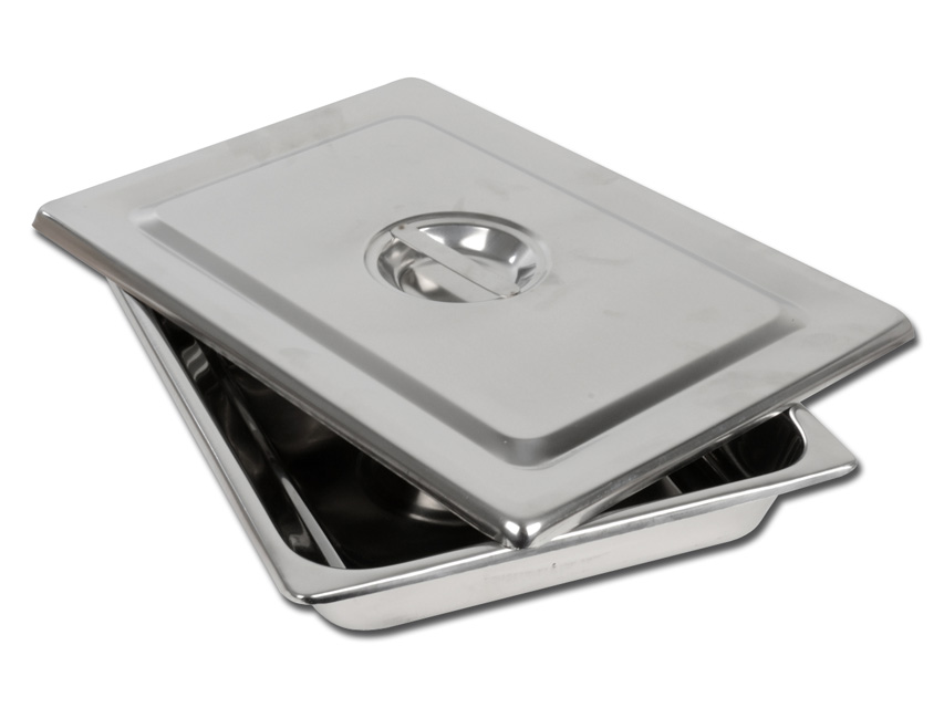 tava instrumente cu capac din otel inoxidabil 355x254x50 mm