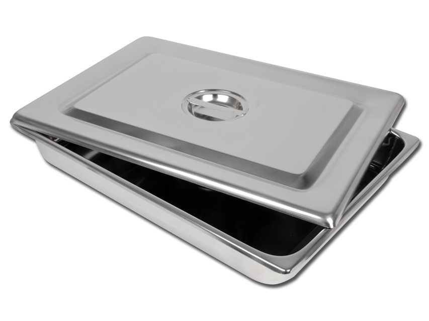 tava instrumente cu capac din otel inoxidabil 440x320x64 mm