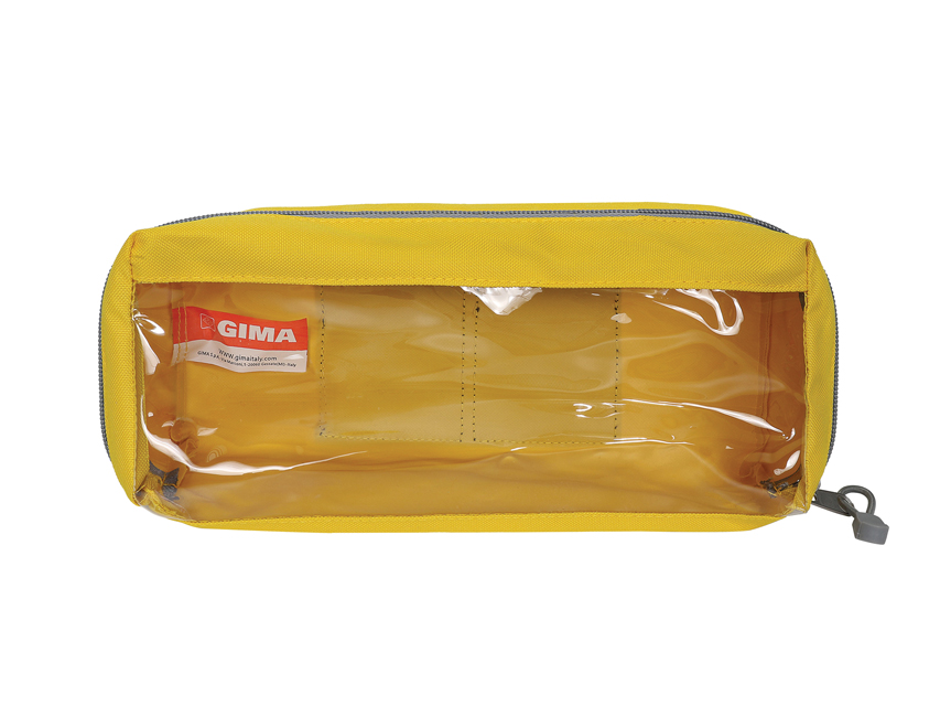 e3 borseta/geanta dreptungulara captusita cu geam si maner galben