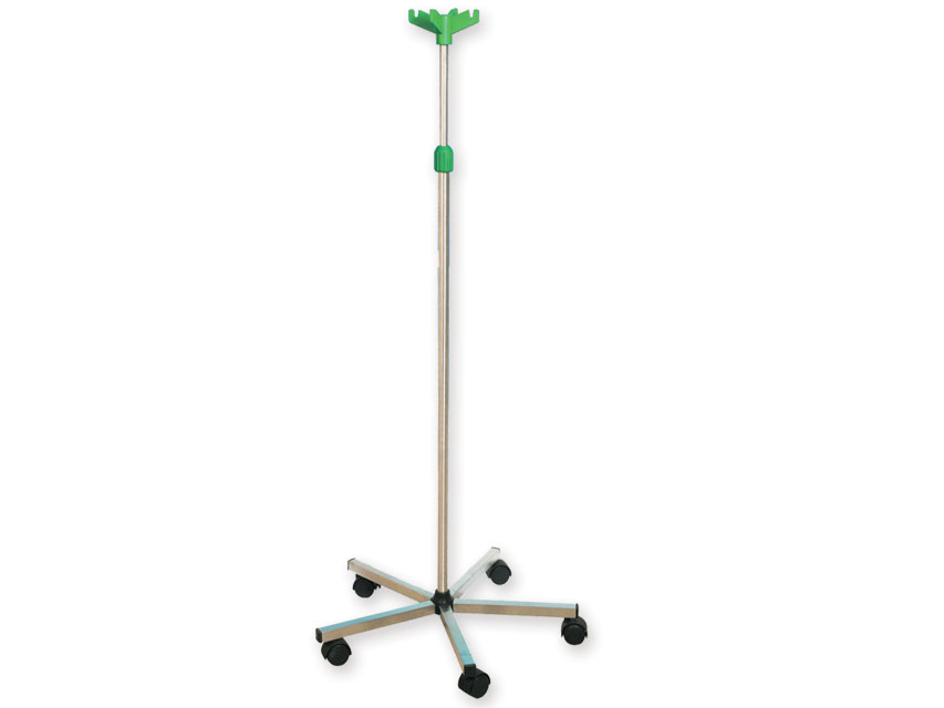 carucior i.v.stand pe 5 roti otel inoxidabil 4 carlige din plastic