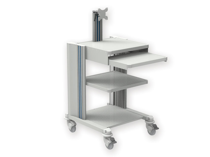 carucior pro cart 2 rafturi, tastatura, suport monitor
