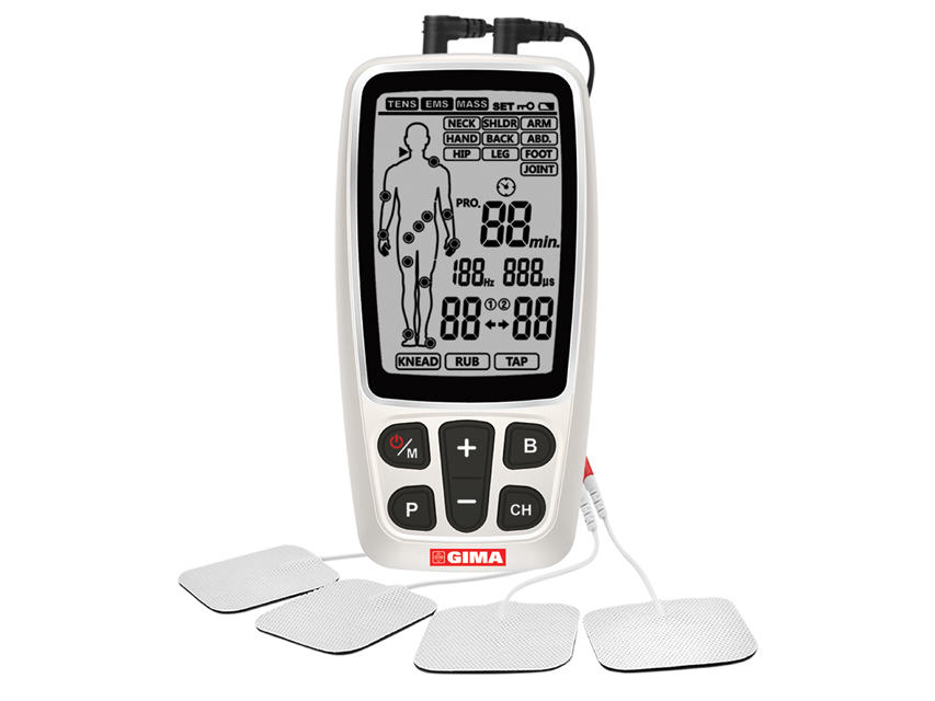 electrostimulator gima care tens/ems 2 canale 60 de programe