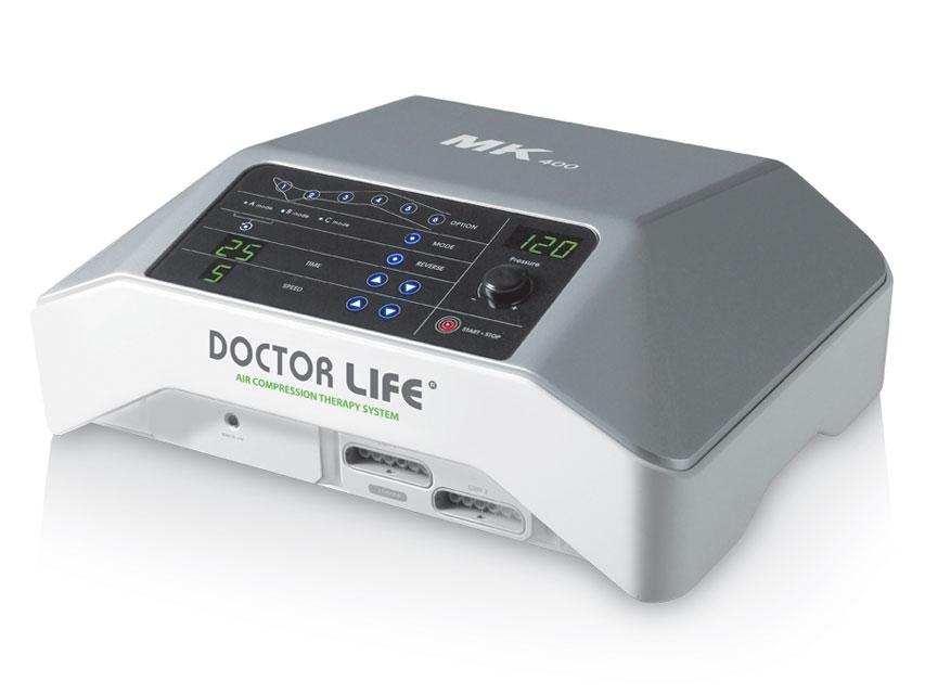 dispozitiv de masaj cu compresie profesional doctor life mk400 cu 2 mansete de picioare