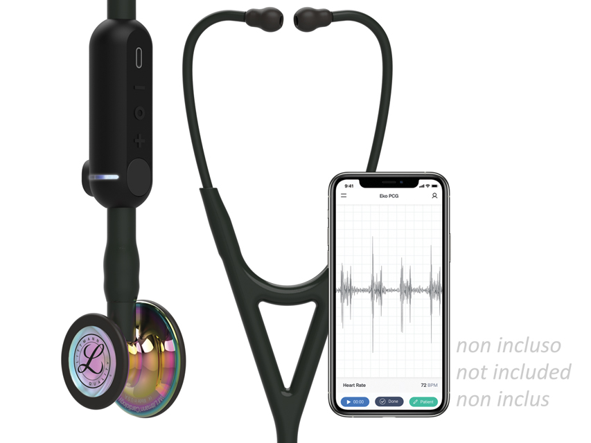 stetoscop digital 3m littmann core 8572 negru finisaj curcubeu, lucios