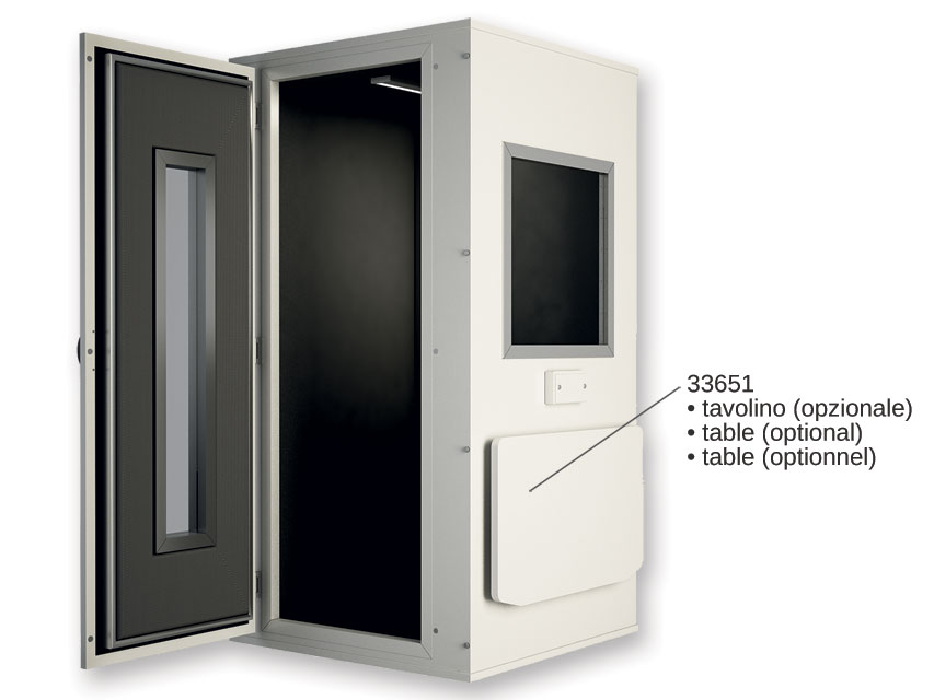 cabina audiometrica premium pro 28 96x96x197 cm cu ventilatie si usa fereastra