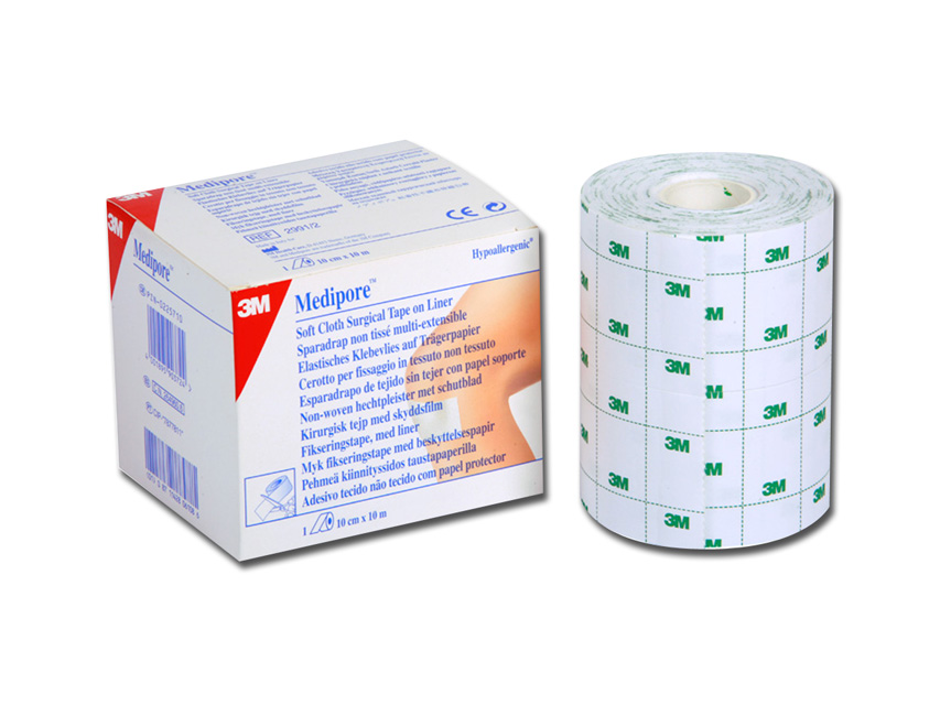banda adeziva din panza moale, fara latex, hipoalergenica medipore 3m h 100 mm x 10 m