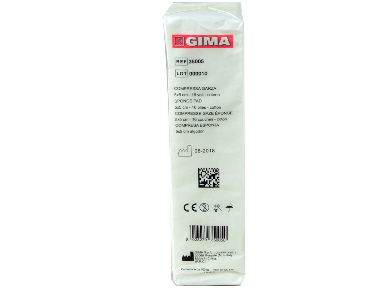 pad burete 5x5 cm 16 straturi bumbac 10 pachete de 100