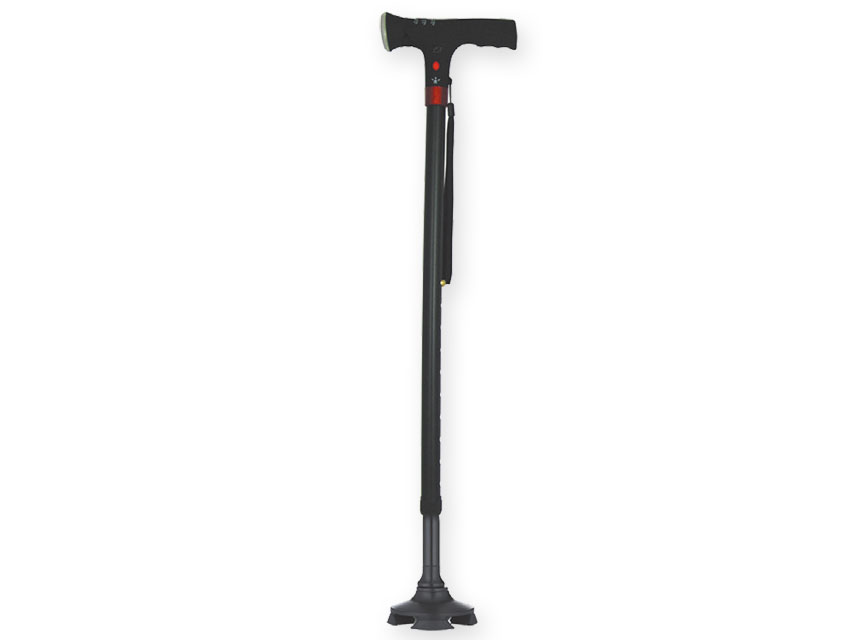 baston cu luminia de siguranta si alarma safety light cu baza antiderapanta negru