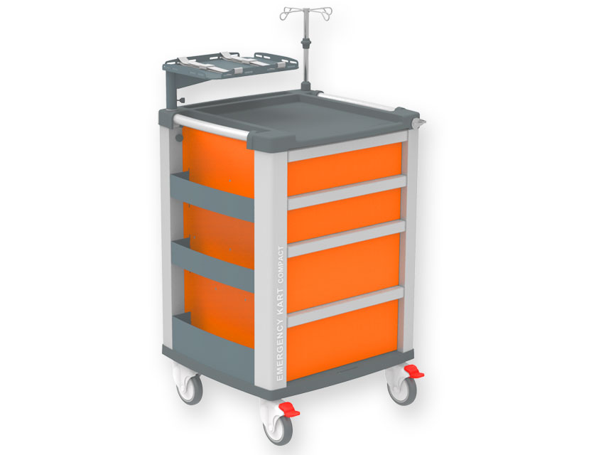 kart/carucior compact de urgenta portocaliu