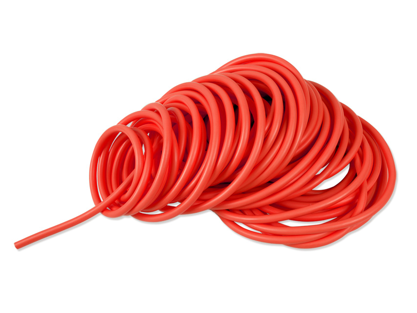 tub de exercitii latex 25 m x 2.5 mm mediu rosu