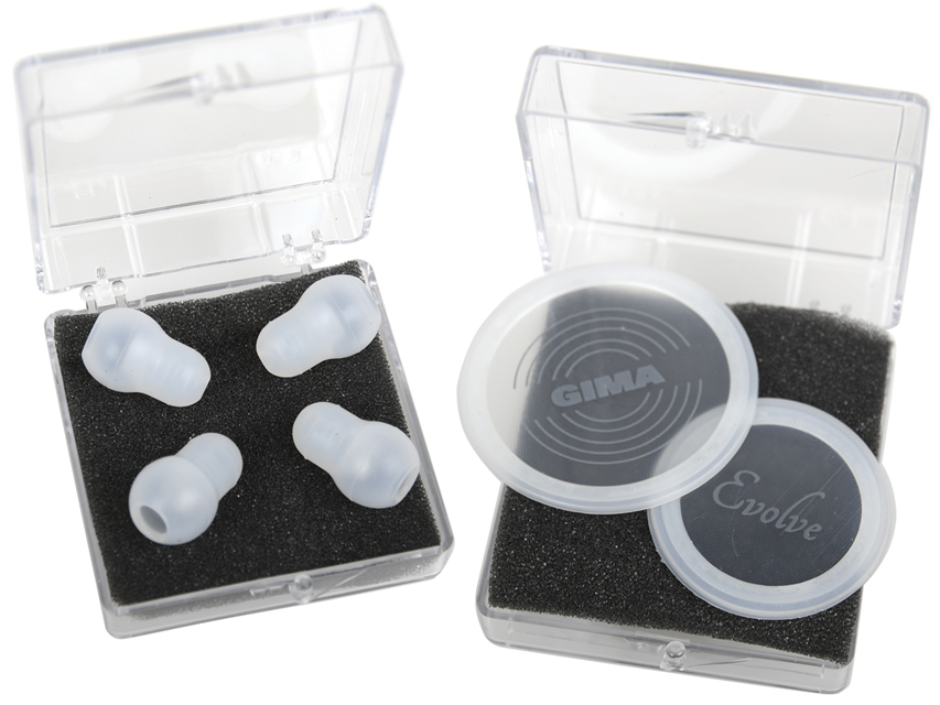 kit gima evolve: 2 diafragme flotante + 2 perechi de dopuri de urechi transparent de rezerva