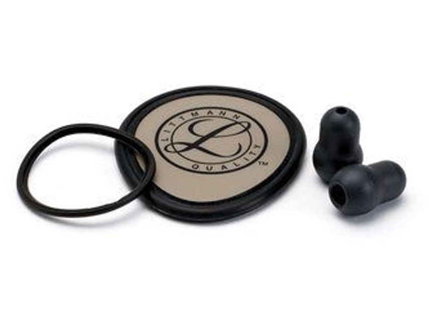accesorii pentru kit littmann 40020: diafragma + margine + maneca clopot + dopuri urechi pentru usoare negru blister