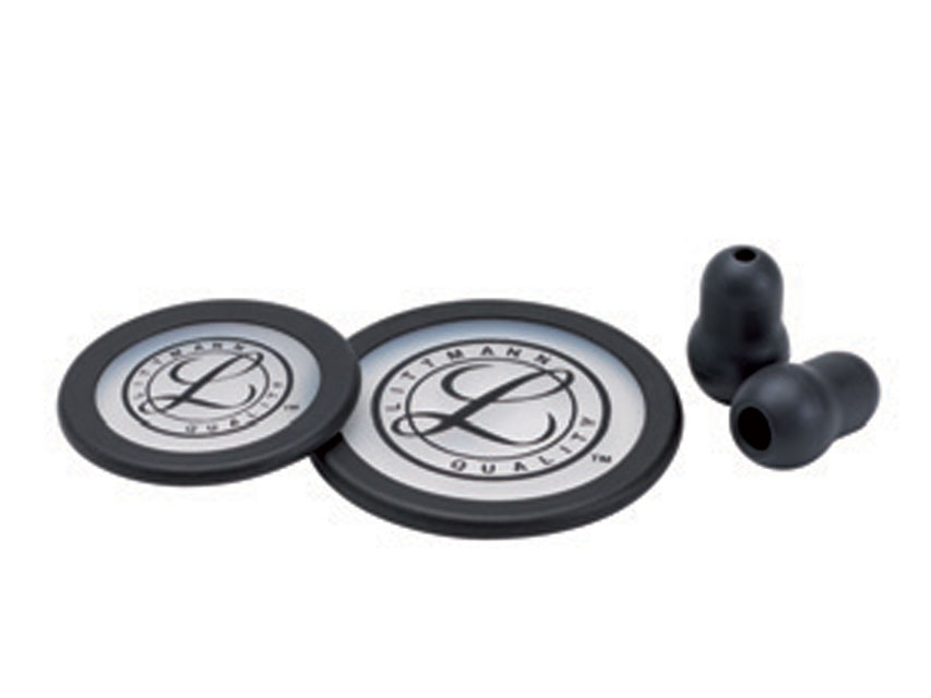 accesorii pentru kit littmann 40016: 2 diafragme + margine + dopuri urechi pentru classic iii, cardiologie iv negru blister
