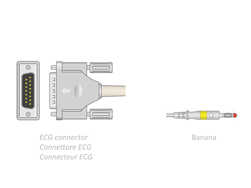 cablul pacient ecg 2.2 m banana compatibil bionet, spengler, altele