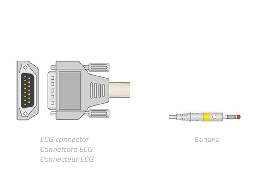 cablul pacient ecg 2.2 m banana compatibil biocare, edan, nihon, altele