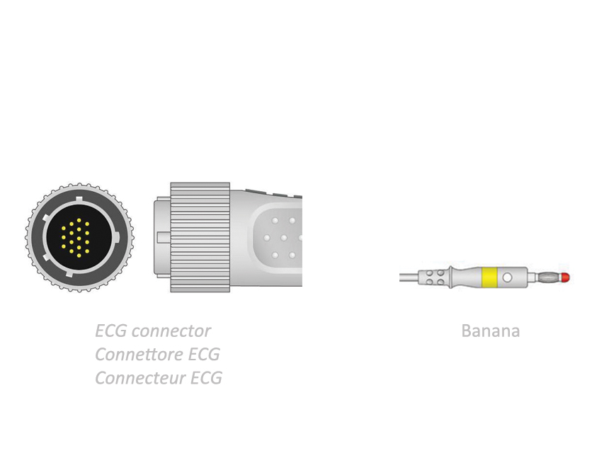 cablul pacient ecg 2.2 m banana compatibil cardioline
