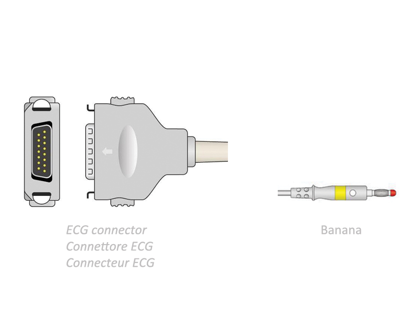 cablu ecg pacient 2.2 m banana compatibil fukuda denshi