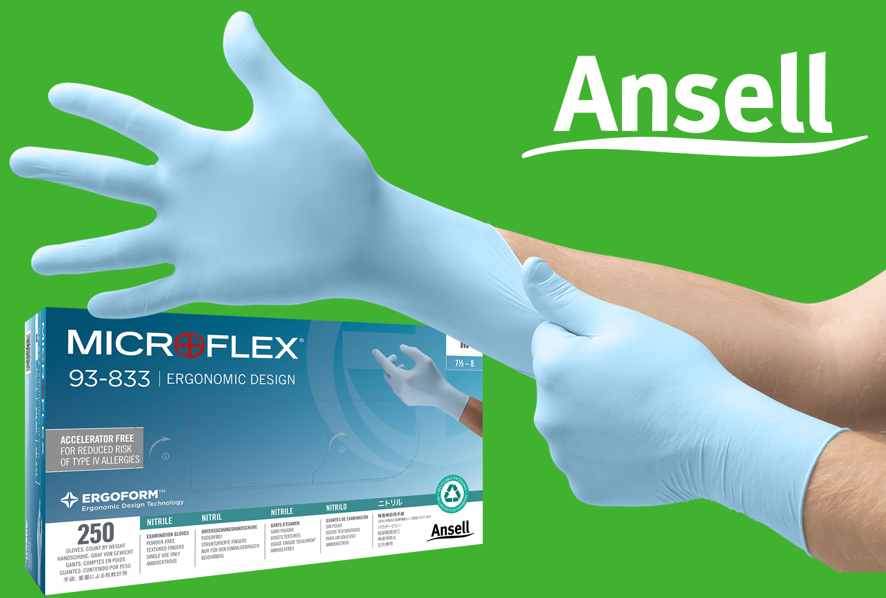 Mănuși nitril nepudrate Ansell MICROFLEX® 93-833
